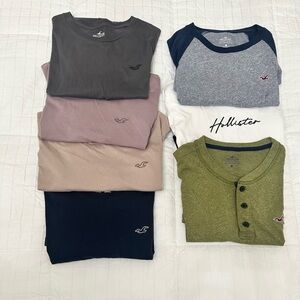 Hollister T-Shirt Collection in Gray, Pink, Green, and Navy